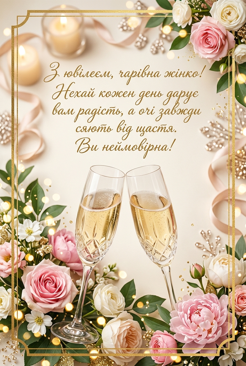 красиві картинки з привітаннями з ювілеєм жінці