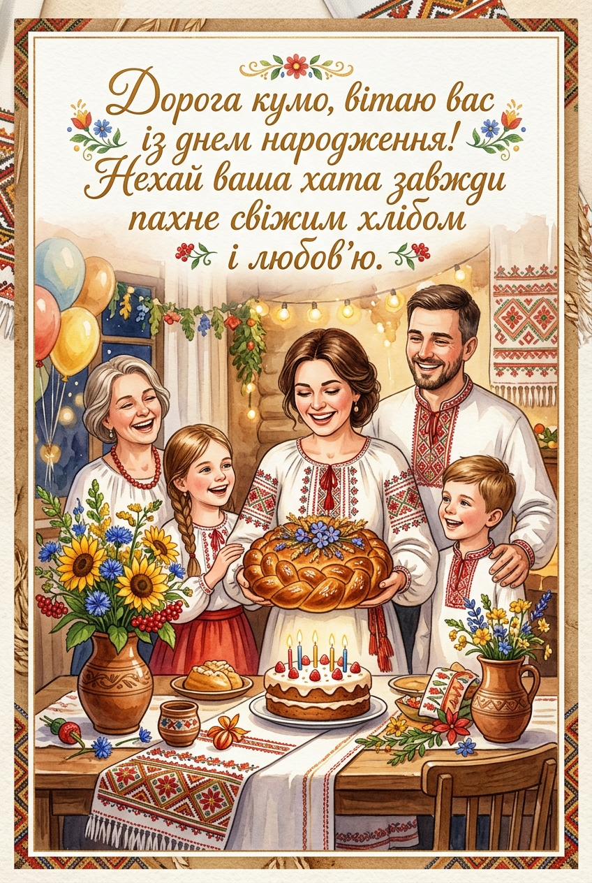 красиві привітання кумі з днем народження