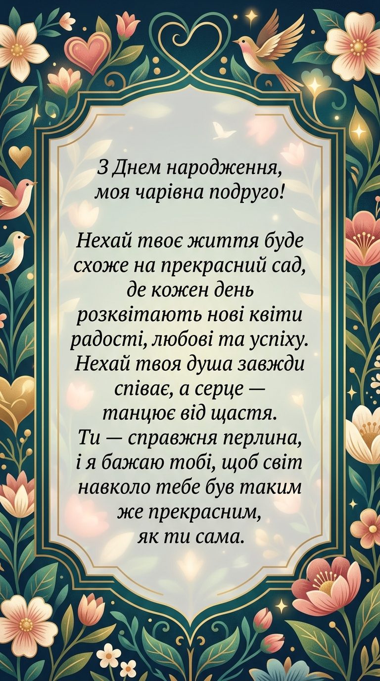 Красиві привітання з Днем народження подрузі (у прозі) - картинка