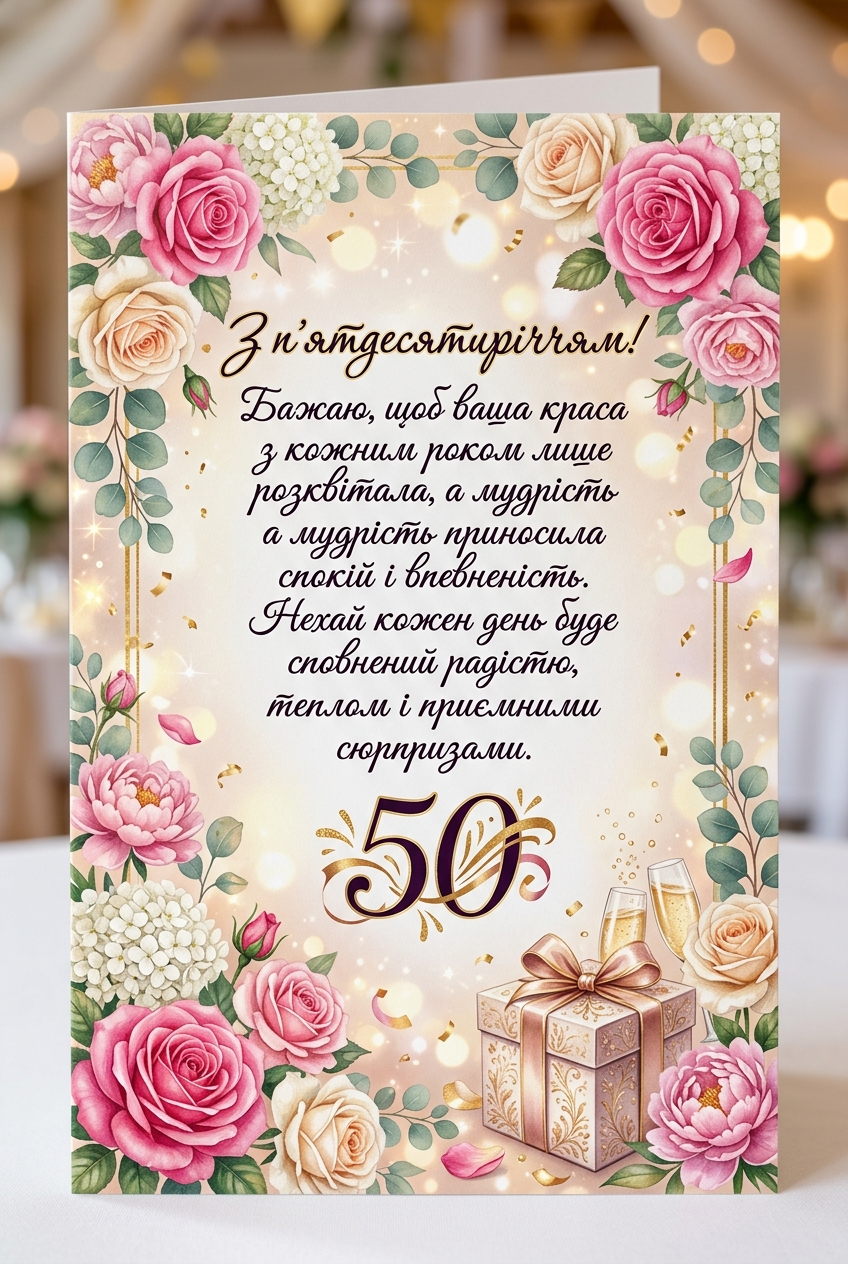 красиві привітання з ювілеєм 50 років жінці