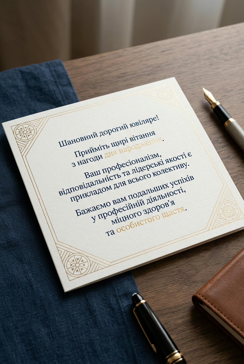 Офіційні привітання з днем народження колезі чоловіку