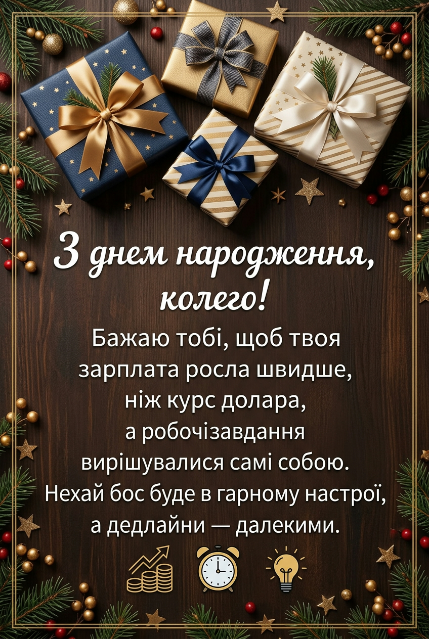 Прикольні привітання з днем народження колезі чоловіку