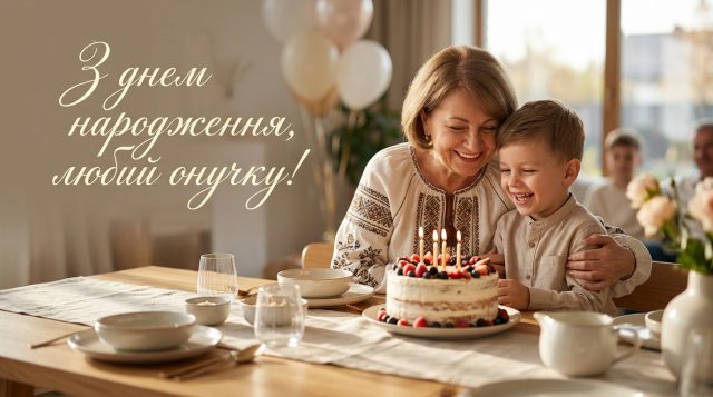 Привітання з днем народження онука: картинки та теплі слова