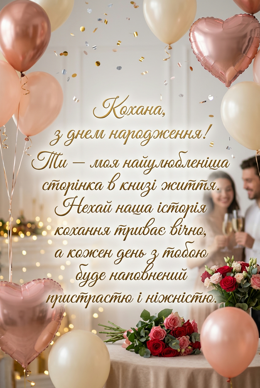 романтичні привітання з днем народження дружині