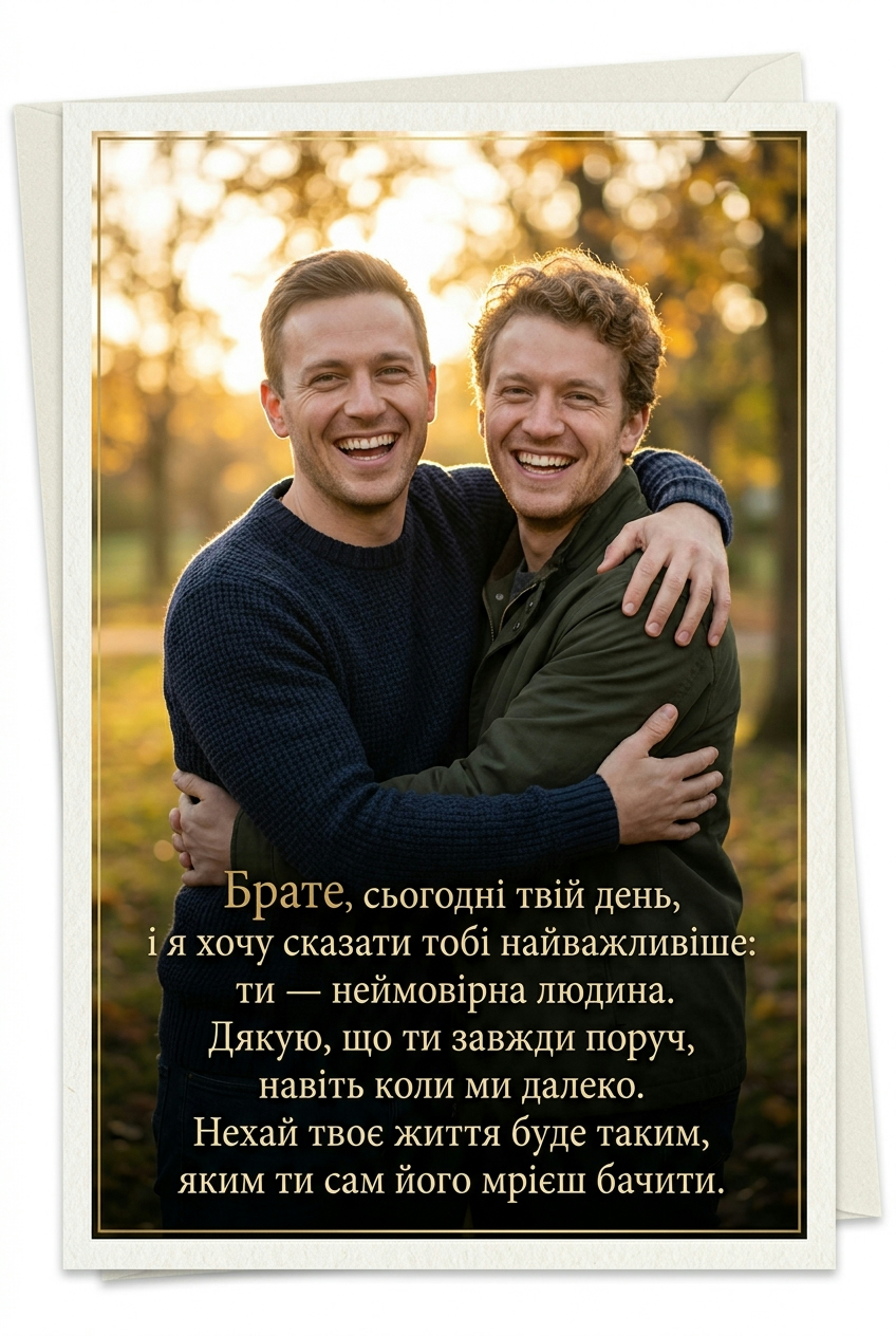 щирі привітання брату своїми словами