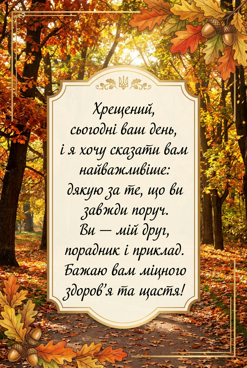 щирі привітання хрещеному своїми словами