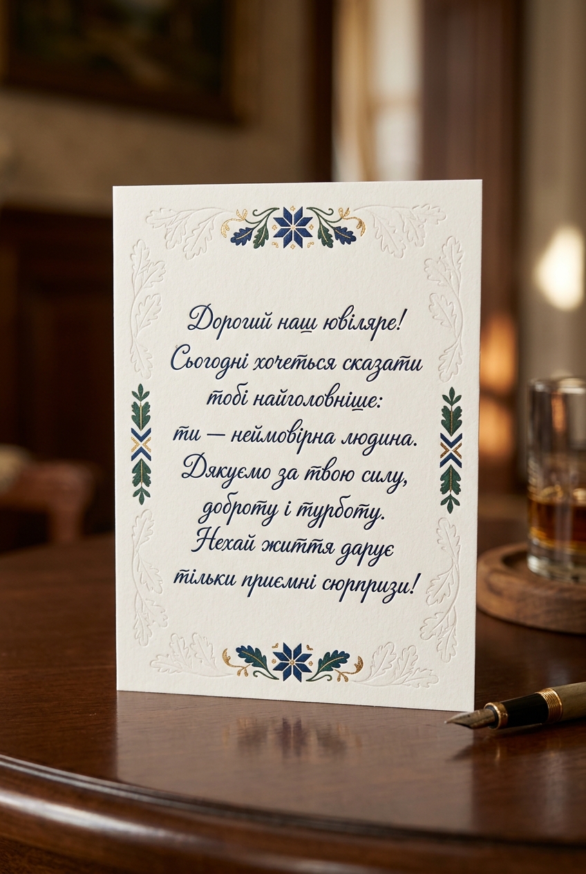 щирі привітання з ювілеєм мужчині своїми словами