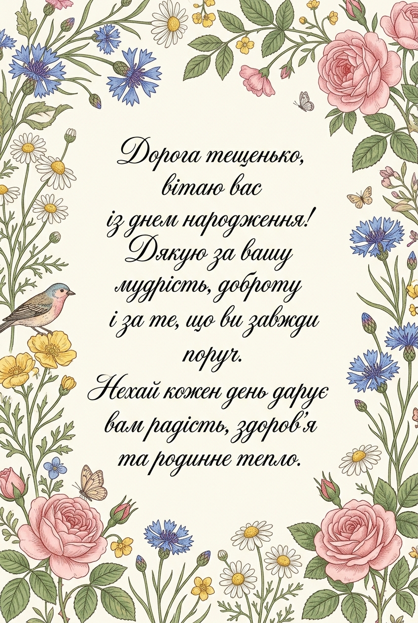 теплі та душевні привітання для тещі