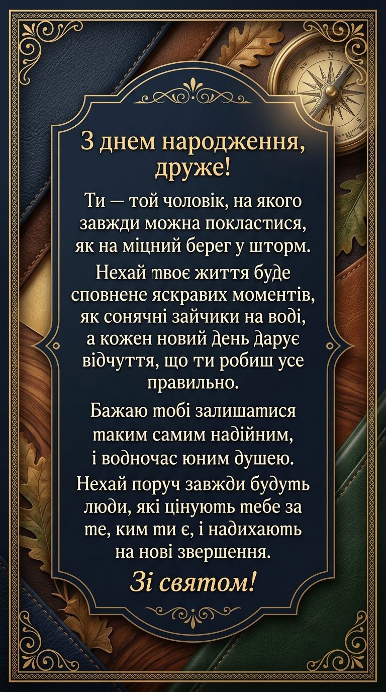 Теплі та щирі привітання з днем народження чоловікові - картинка