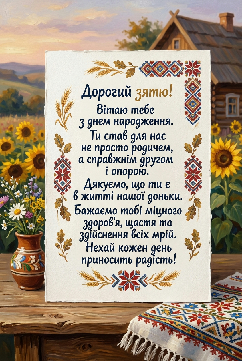 теплі та щирі привітання з днем народження зятю