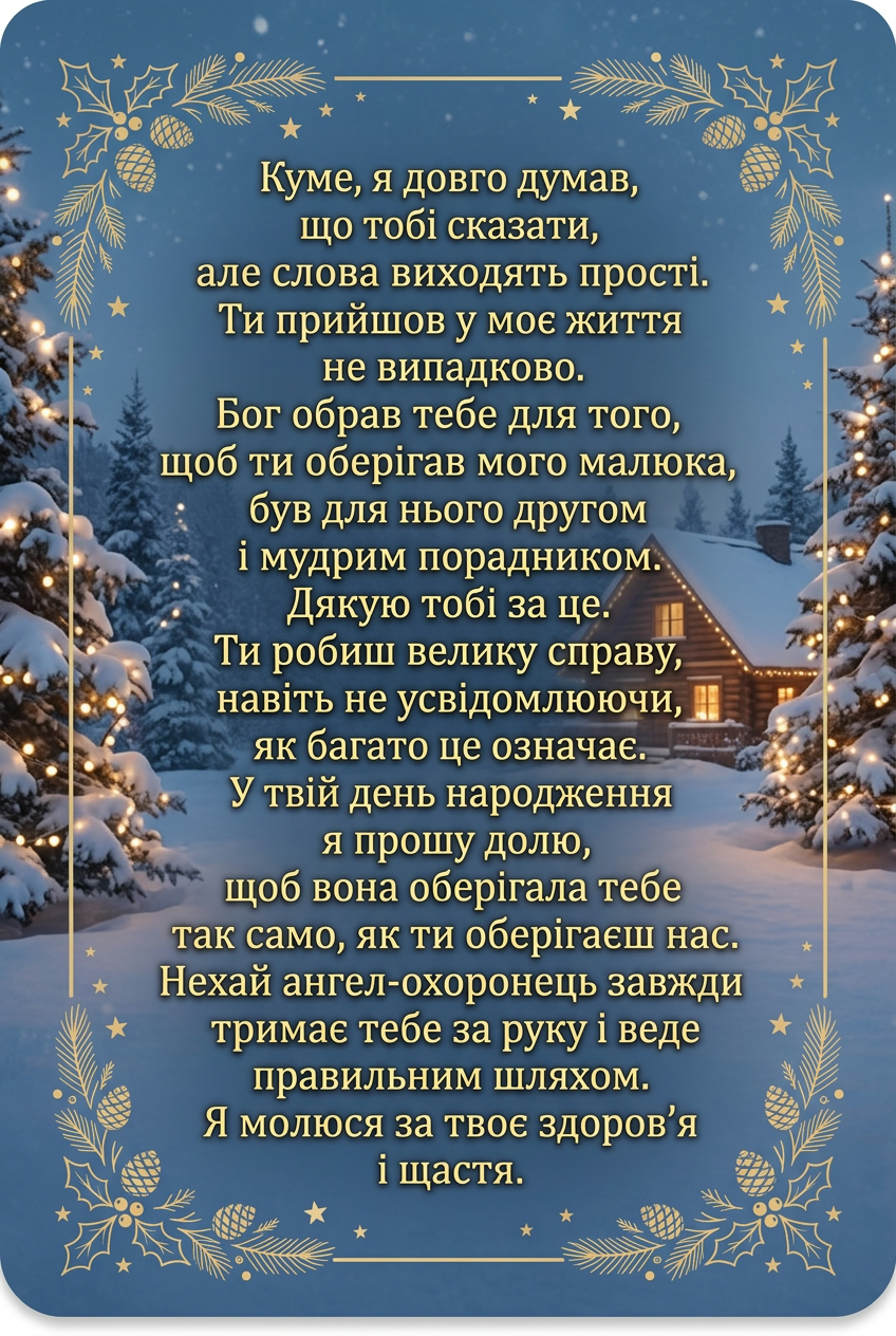 зворушливі привітання до сліз для кума