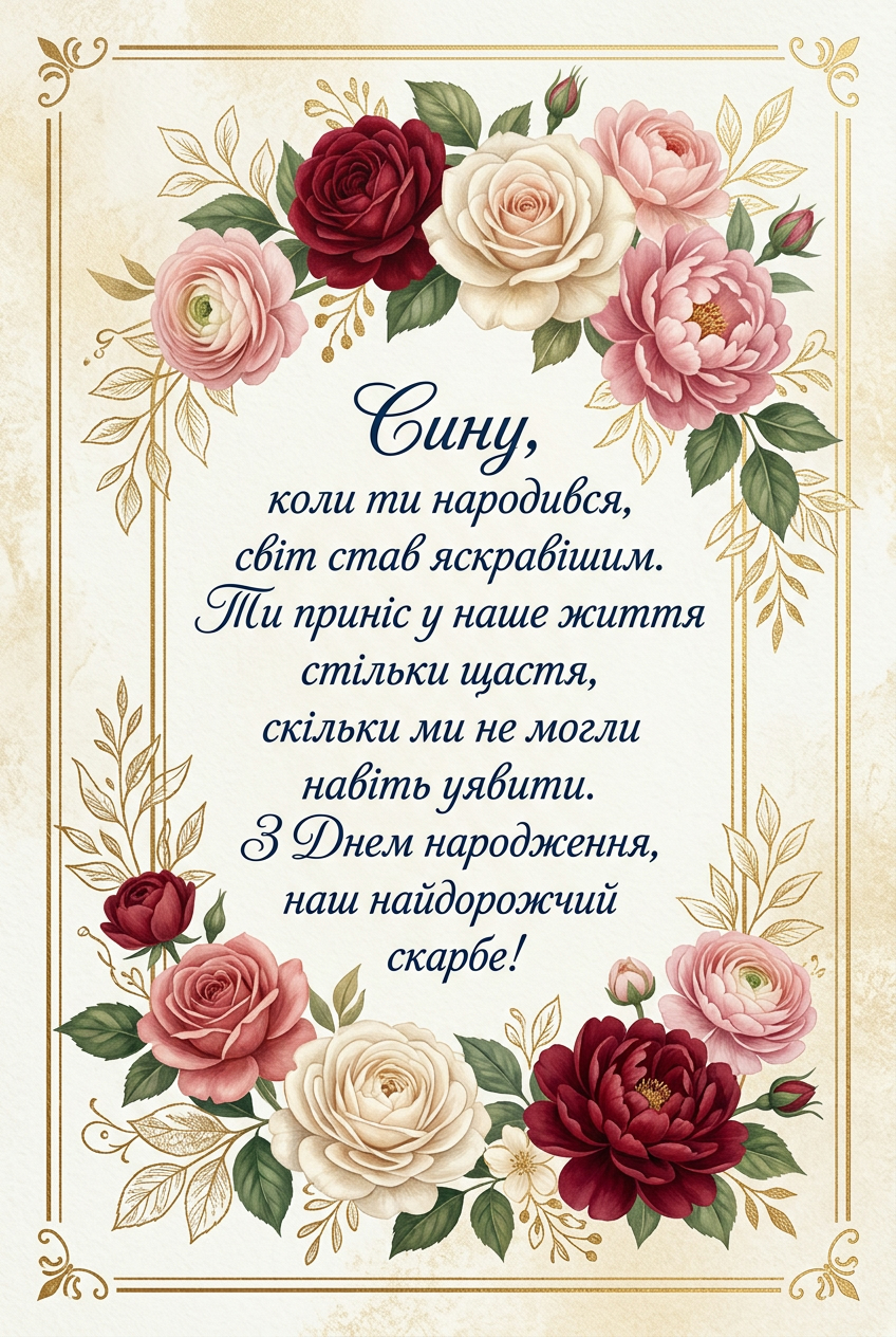 зворушливі привітання сину до сліз