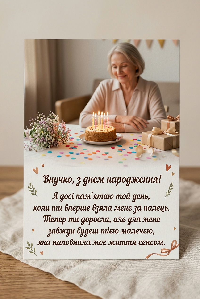 зворушливі привітання внучці до сліз: картинки з душевними побажаннями