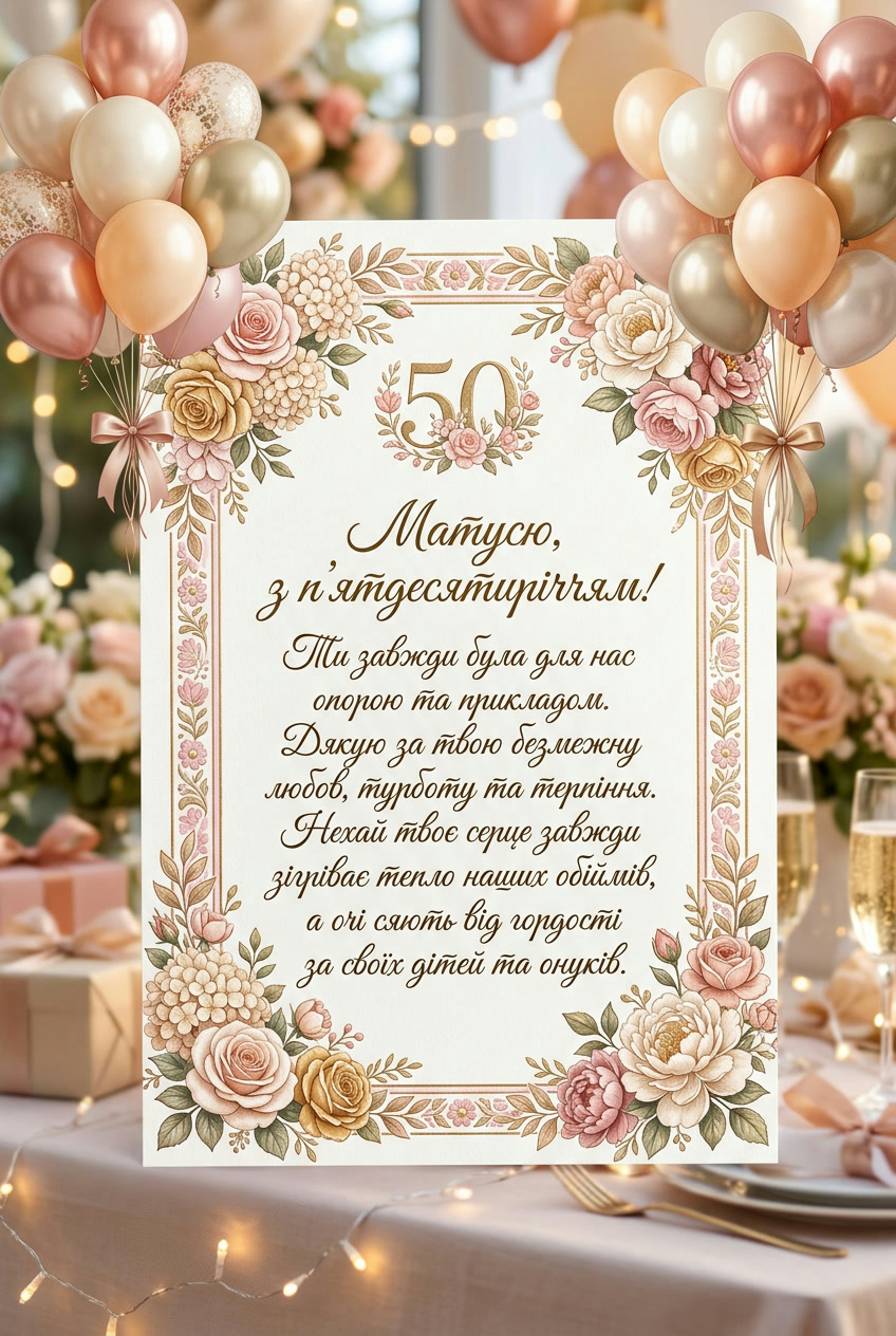 зворушливі привітання з ювілеєм 50 років жінці до сліз