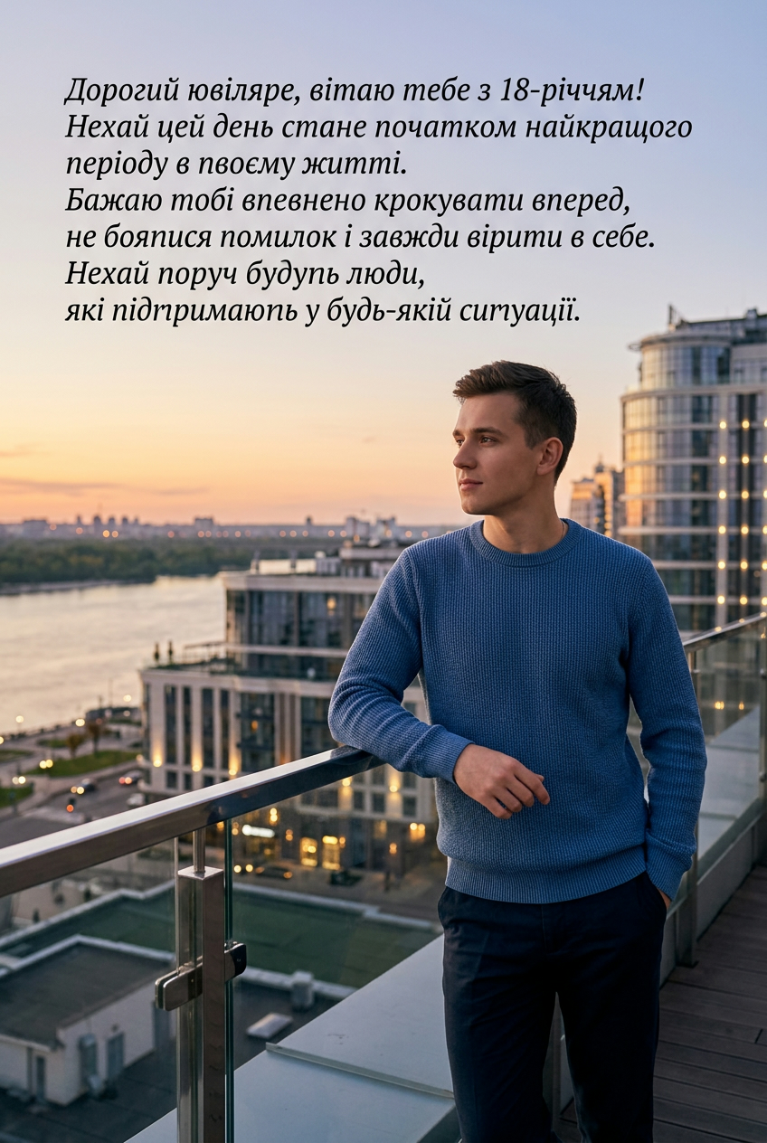 красиві привітання з 18 річчям хлопцю