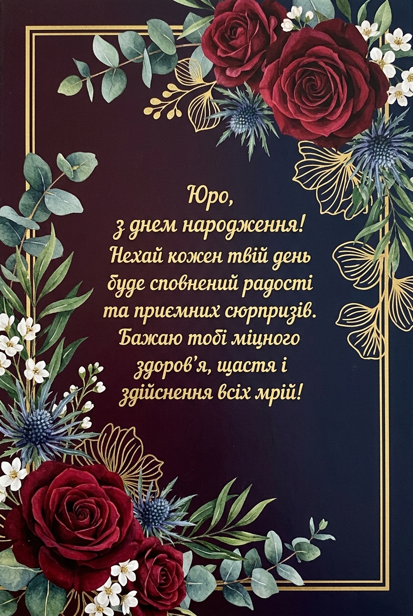красиві привітання з днем народження для юри