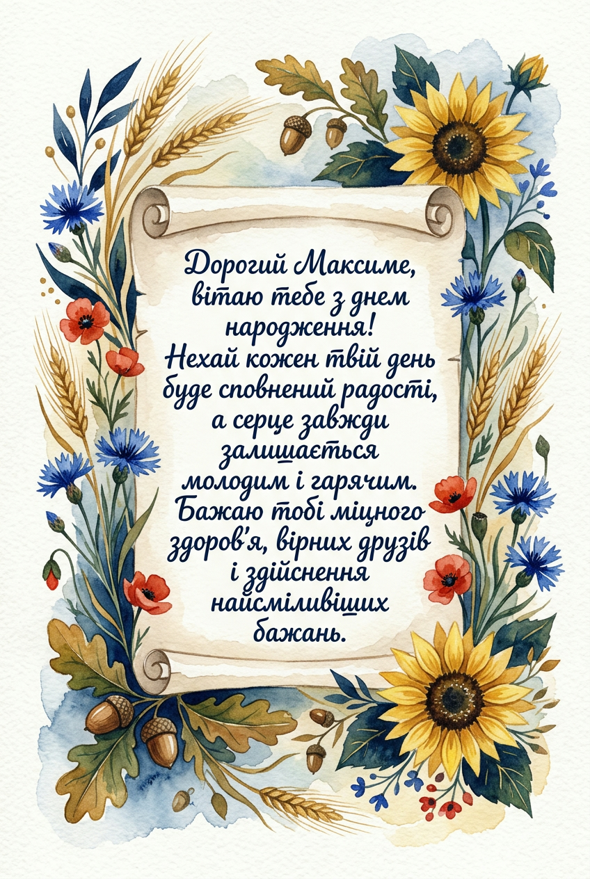 красиві привітання з днем народження максим