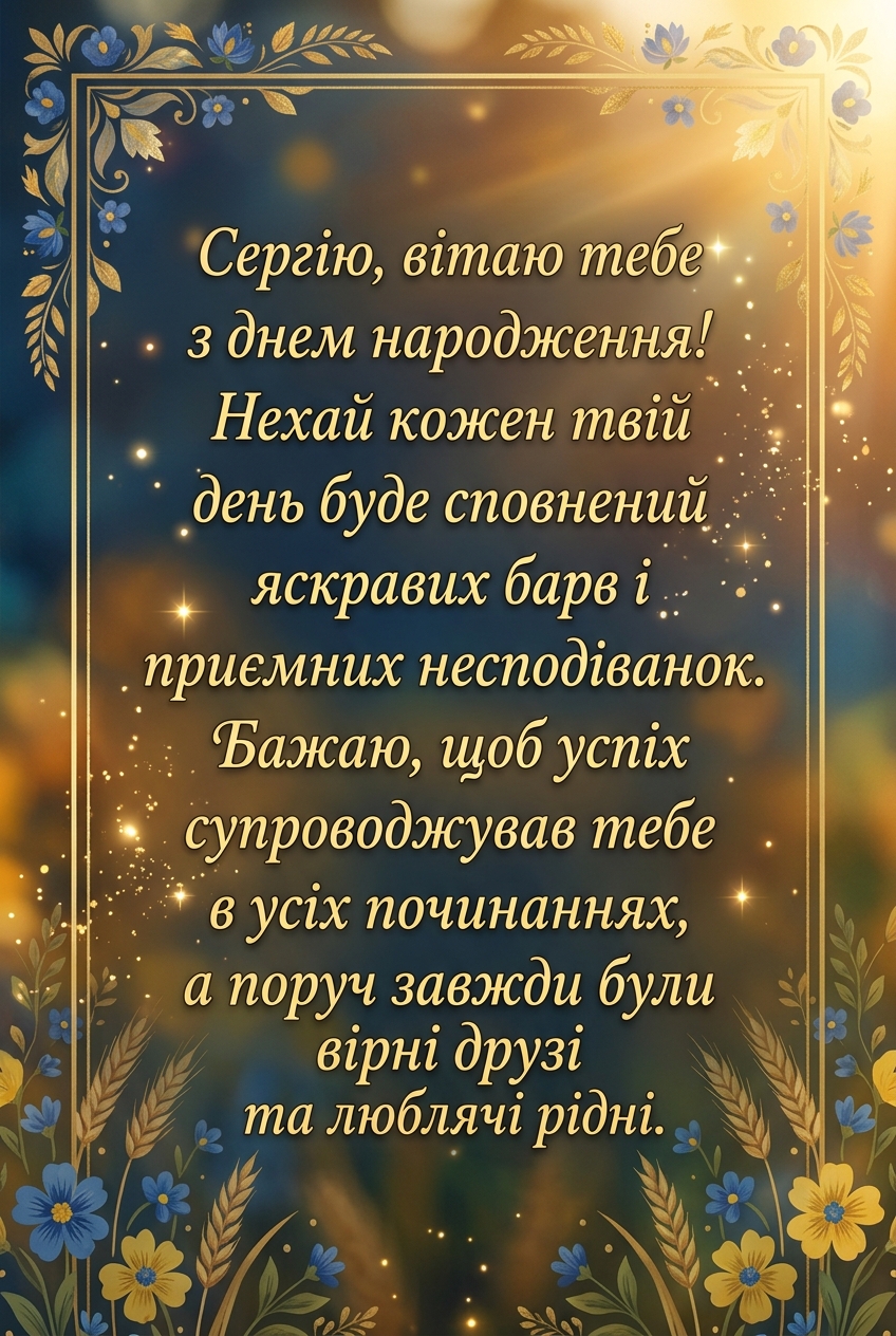 красиві привітання з днем народження сергію