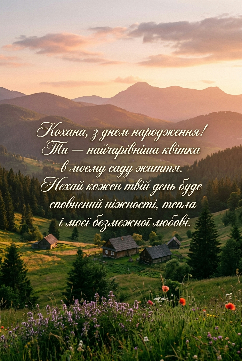 ніжні та романтичні привітання коханій з днем народження