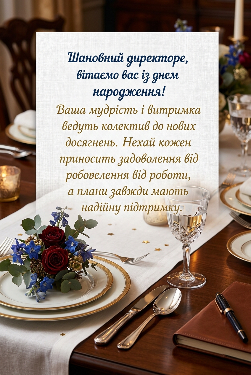 офіційні привітання з днем народження директору