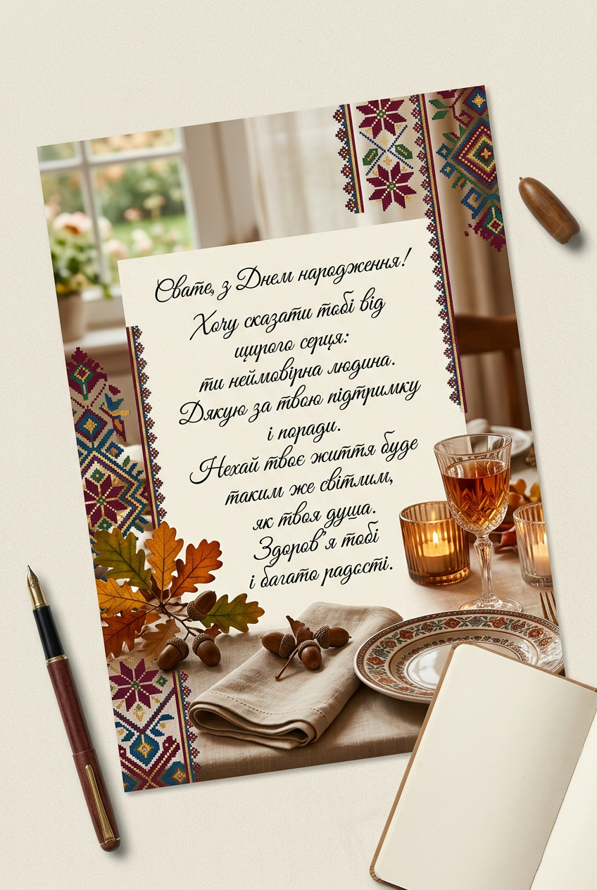 щирі привітання свата своїми словами