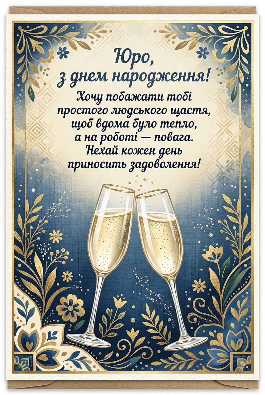 щирі привітання своїми словами для юрія