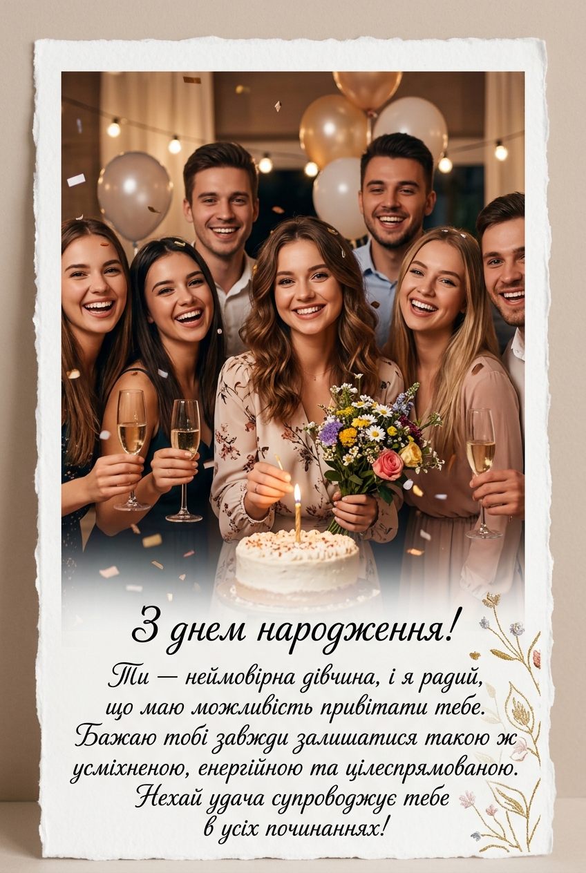 щирі привітання з днем народження дівчині своїми словами