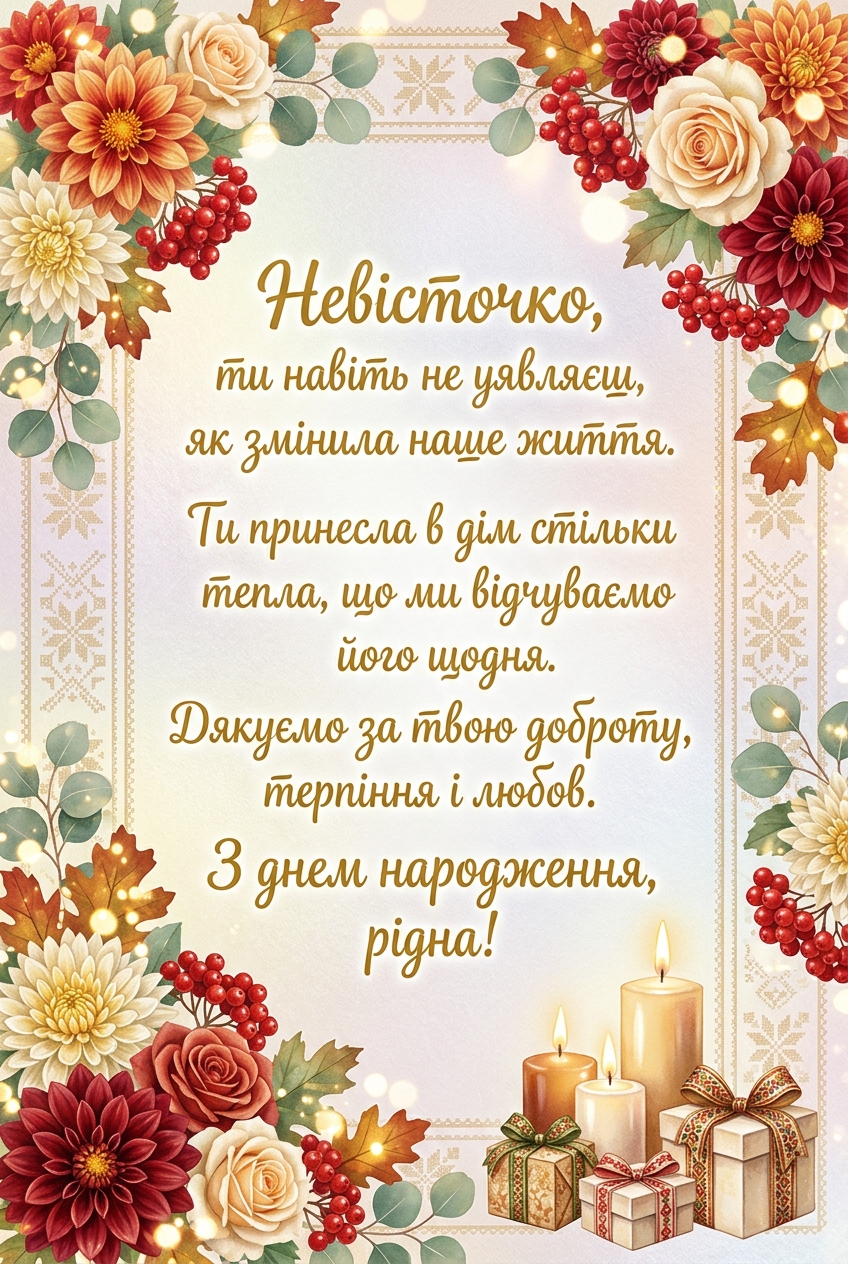 зворушливі привітання невістці до сліз